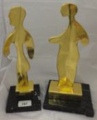 AFTER PABLO PICASSO - gilded and resin sculptures, limited editions, both No'd.