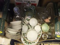 Three boxes of assorted chinawares to include Royal Grafton "Noel" dinner and tea wares,