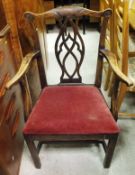 An assortment of five various 19th Century dining chairs with drop-in seats,