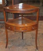 A George III mahogany corner wash stand