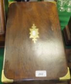 A Victorian rosewood and brass bound writing slope