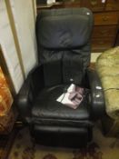 A Human Touch "HT 125" black leather massage chair