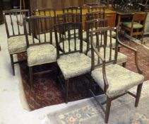 A composite set of ten Victorian and later mahogany slat back dining chairs (nine plus one)