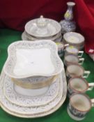 A Schlaggenwald porcelain part dinner service (one piece stamped "Schlaggenwald" and others stamped