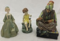 A Royal Doulton figure "The Cobbler", model HN 1706, a Royal Worcester figure "Grandmother's dress",