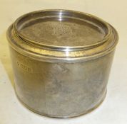 An Edwardian silver cylindrical "paint tin" by Horace Woodward & Co.