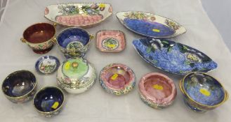 A collection of Maling wares to include "Springtime waved blue border" pattern bowl and pin dish,