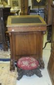 A Victorian mahogany Davenport desk, a Victorian mahogany dining chair,