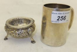 A George V silver Christening mug,