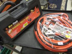 A set of heavy duty jump leads,