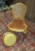 A 1920's cane backed chair by James Phillips, Union Street Bristol,