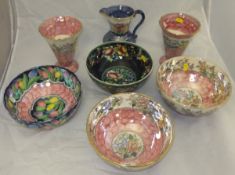 A collection of Maling ware to include a "Peony rose rose waved" pattern bowl,