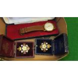 Two enamelled Primrose League badges, a Poljot wristwatch,