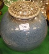A Michael Casson ovoid jar with stepped cover of shallow conical form CONDITION REPORTS 28 cm high
