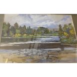 JOHN KING (1929-2014) "Calm river scene", watercolour, signed and dated lower left,