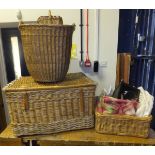 A large wicker hamper,