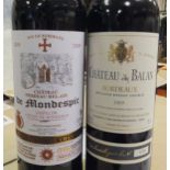 Chateau de Balan Bourdeaux, .75 L, 2009 x 6, and Chateau Pereau Bel-Air Castillon, .