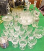 A collection of cut glass ware and other glass ware to include Webb Corbett, Royal Doulton, etc,