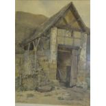 ARTHUR BELL "Tythe Barn Bredon", watercolour,