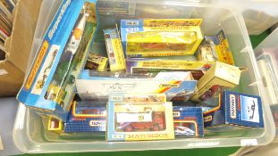 A collection of various Matchbox toy vehicles including 40th Anniversary Collection Commemorative