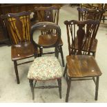 Seven assorted dining chairs,