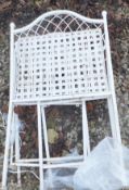 Various garden furniture to include lattice work folding chairs, Riviera lounger, coffee table,