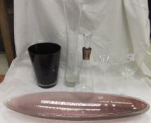 A collection of modern glassware, etc, to include a set of ten red wine glasses,