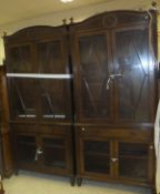 A pair of modern bookcase cabinets in the Regency taste (formerly radiator covers)