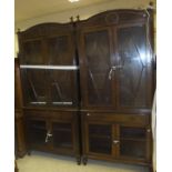 A pair of modern bookcase cabinets in the Regency taste (formerly radiator covers)