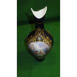 An 18th Century Sèvres baluster shaped vase, bleu royale ground with gilding and jewelling enclosing