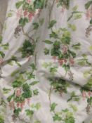 A pair of Jean Monroe "Nuts and berries" patterned glazed cotton interlined curtains