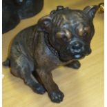 An Austrian cold painted spelter figure of a bulldog/pug as a table lighter,