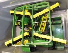 A collection of Ertl John Deere farm models including 6600 Combine Harvester, 5020 Diesel Tractor,