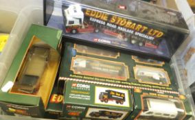 A collection of Corgi Eddie Stobart Limited advertising vehicles including Truck Set,