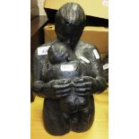 An Amelia Hastings bronzed  fibreglass figure group of mother and child,