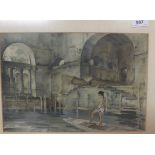 AFTER SIR WILLIAM RUSSELL FLINT "Wash day", limited edition colour print, No'd.