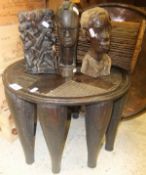 Various African tourist wares to include carved figures,