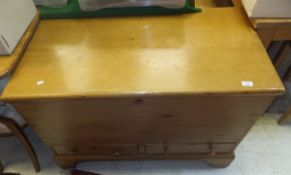 A pine and beech mule chest,