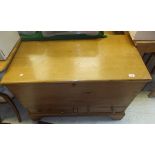 A pine and beech mule chest,