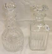 A Baccarat cut glass decanter with facet cut stopper,