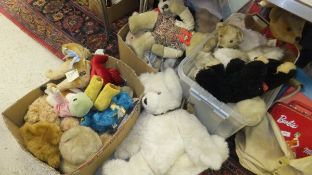 A large quantity of soft toys including Nisbet Bears 80th Birthday replica of Delicatessen,