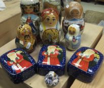 A collection of Russian Matryoshka dolls,