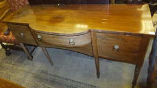 A circa 1800 Scottish mahogany breakfront sideboard in the Adam taste,