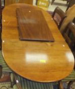 A Regency style mahogany D-end twin pillar dining table