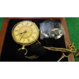 An 18 carat gold and enamel cased pocket watch converted to a wristwatch