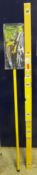 A large spirit level and three smaller spirit levels,