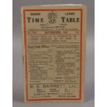A HOBBS LUTON TIME TABLE, 1945, paperbac
