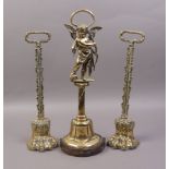 A PAIR OF VICTORIAN BRASS DOOR PORTERS,