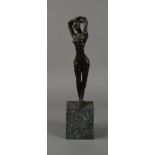 A 20TH CENTURY BRONZE FIGURE OF A FEMALE