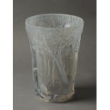 A BAROLAC ART DECO GLASS VASE, clear and